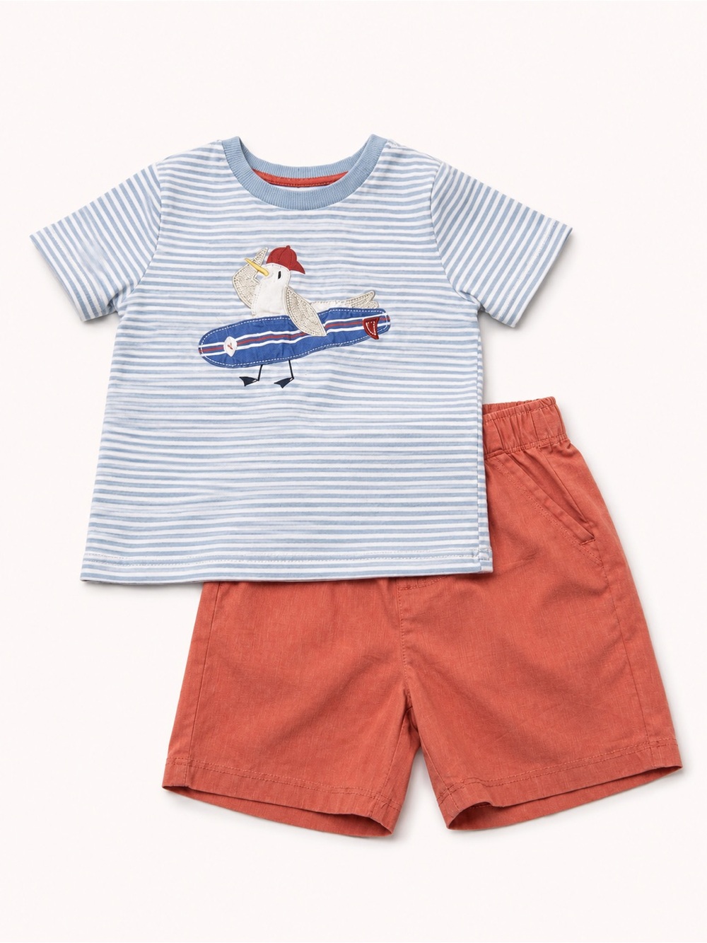 Tommy Bahama Blue Stripe Tee and Shorts Kids Matching Set